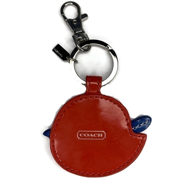 Coach Vintage Patent Red Leather Bird Keychain Fob Flappy Cardinal - Picture 3 of 4